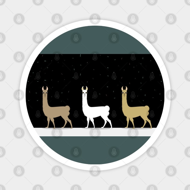 THREE L LLAMAS Magnet by JeanGregoryEvans1